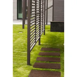 Lemodo Trittstein 3er-Set Gehwegplatte 60 x 25 x 1,7 cm braun