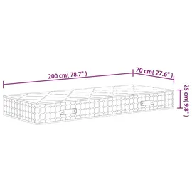 vidaXL Taschenfederkernmatratze 70 x 200 cm mittelfest