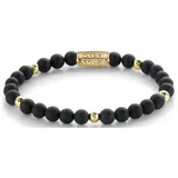 Rebel & Rose Matt Black Madonna Armband aus Gold und schwarzen Steinen RR-60078-G-M Größe Unisex