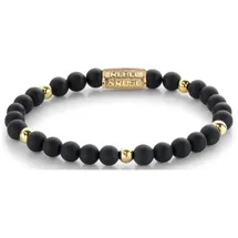 Rebel & Rose Matt Black Madonna Armband aus Gold und schwarzen Steinen RR-60078-G-M Größe Unisex