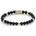 Rebel & Rose Matt Black Madonna Armband aus Gold und schwarzen Steinen RR-60078-G-M Größe Unisex