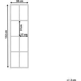 Beliani Wandspiegel Schwarz Metall rechteckig 38x132x3 cm