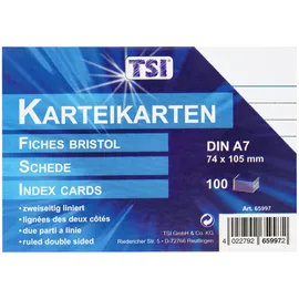 TSI Karteikarten A7 liniert 100 St.