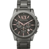 Armani Exchange Uhr für Herren , QuarzChronographenwerk, 45mm Gunmetal Edelstahlgehäuse mit Edelstahlarmband, AX2086