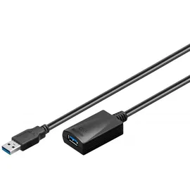 goobay Aktives USB 3.0 Verlängerungskabel, Schwarz,