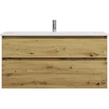 Burgbad Lin20 Keramik-Waschtisch 123 cm, 2 Auszüge, Badmöbel,