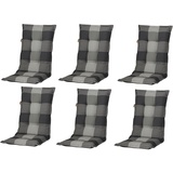 MADISON N.Y Madison 6er Set Hochlehner Gartenstuhl Auflagen,grau,