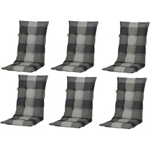 MADISON N.Y Madison 6er Set Hochlehner Gartenstuhl Auflagen,grau,