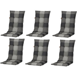 MADISON N.Y Madison 6er Set Hochlehner Gartenstuhl Auflagen,grau,