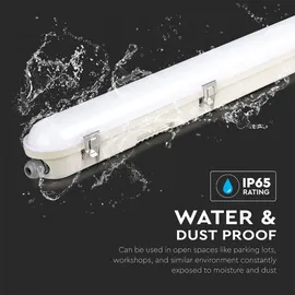 V-Tac Wannenleuchte 2 LED 120 cm Kunststoff weiß