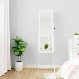 Schmuckschrank Mit Spiegel & Led-beleuchtung Freistehend Weiß