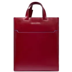 Piquadro Blue Square Schultertasche RFID Schutz Leder 30 cm Laptopfach  rot