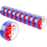 POPPSTAR Isolierband 1008854, Set, blau, 18mm x 10m 10 Stück