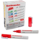 Office Marshal Whiteboard Marker »Kreidemarker, verschiedene Farben, Whiteboard«, (12-tlg), Non-permanent (Whiteboard-Eignung) rot