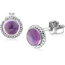Nenalina Ohrstecker Amethyst lila 925 Silber 9mm