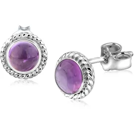 Nenalina Ohrstecker Amethyst lila 925 Silber 9mm