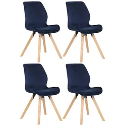 CLP 4er Set Stuhl Luna blau/Samt