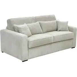 vente-unique Schlafsofa mit Matratze 4-Sitzer - Liegefläche 160 cm - Matratze 18 cm - Cord - beige - MONDOVI