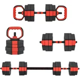 4-in-1 Hantelset Kurzhantel Set Kurzhanteln Langhanteln Verstellbar 25 Kg Für Krafttraining Zuhause