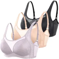 DMATAP 3er Pack BH Damen BH Ohne Bügel Große Größen Seamless BH Push Up BH Extrem Dirndl BH Push Up Extrem Sport BH Damen Starker Halt BH Verlängerung - 80B