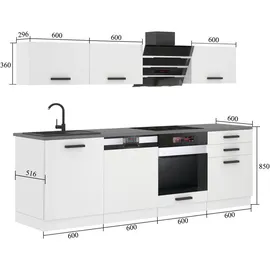 Belini Küchenzeile Linda 240 cm Silber