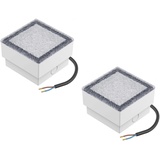 ledscom.de 2 Stück LED Pflasterstein Bodeneinbauleuchte CUS für außen, IP67, eckig, 10 x 10cm, warmweiß