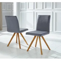 Home Affaire »Rio« (Set) 2 Stk.Bezug in Kunstleder oder Strukturstoff und das Gestell ist Eiche geölt, blau