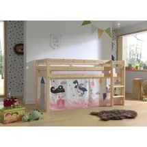 M&S Halbhochbett Pino 90 x 200 cm Kiefer massiv lackiert beige