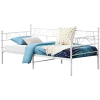 [en.casa] Metallbett Kerava 90x200 Weiß