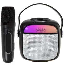 Adler AD 1199 Karaoke Lautsprecher mit Mikrofon SD USB AUX Bluetooth schwarz