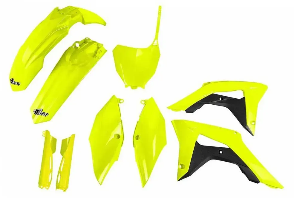 Ufo Honda Crf 250r/450r 2018-2021 Hokit119f-dflu Fork Protectors & Plastikbausatz - Neon Yellow - One Size