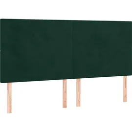 vidaXL Boxspringbett 200 x 200 cm Dunkelgrün