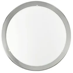 Eglo Planet runde Deckenleuchte nickel matt Glasschirm 29cm