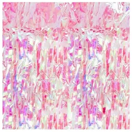 Partydeco Dekorationsfolie Lametta Rosa/Pink 100 x 200 cm