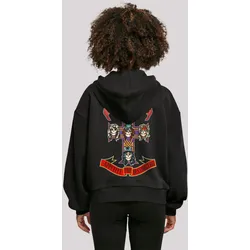 Kapuzenpullover F4NT4STIC "Guns 'n' Roses Appetite For Destruction", Damen, Gr. S, schwarz, Obermaterial: 100% Baumwolle, casual, oversize, Langarm, Pullover, Print