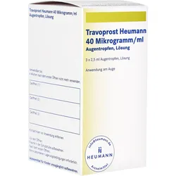 TRAVOPROST Heumann 40 Mikrogramm/ml Augentropfen 3X2,5 ml