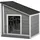 PawHut Hundehütte wetterfestes Hundehaus 71 x 58 x 53/77 cm Holz Grau