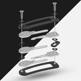 Carbocage Key Organizer 14 Schlüssel Aluminium  Schwarz