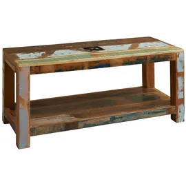 Massivmoebel24 Couchtisch Altholz Mehrfarbig Akazie 110 x 45 x 50 cm