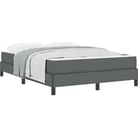 VidaXL Boxspringbett mit Matratze Dunkelgrau 140 x 200 cm