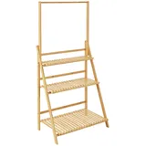 [en.casa] Pflanzenleiter 3-Ebenen 144 x 70 x 39,5 cm Natur