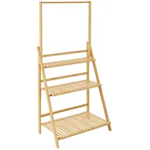 [en.casa] Pflanzenleiter 3-Ebenen 144 x 70 x 39,5 cm Natur