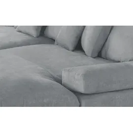 Smart Eckcouch Stoff 2-Sitzer Grau