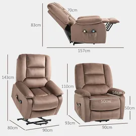 Homcom Sessel, Braun, Kunststoff, 93x110x90 cm, Wohnzimmer, Sessel, Polstersessel