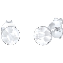 Elli Kreis Gehämmert Geo Trend Organic-Look 925 Silber Ohrringe   Damen 