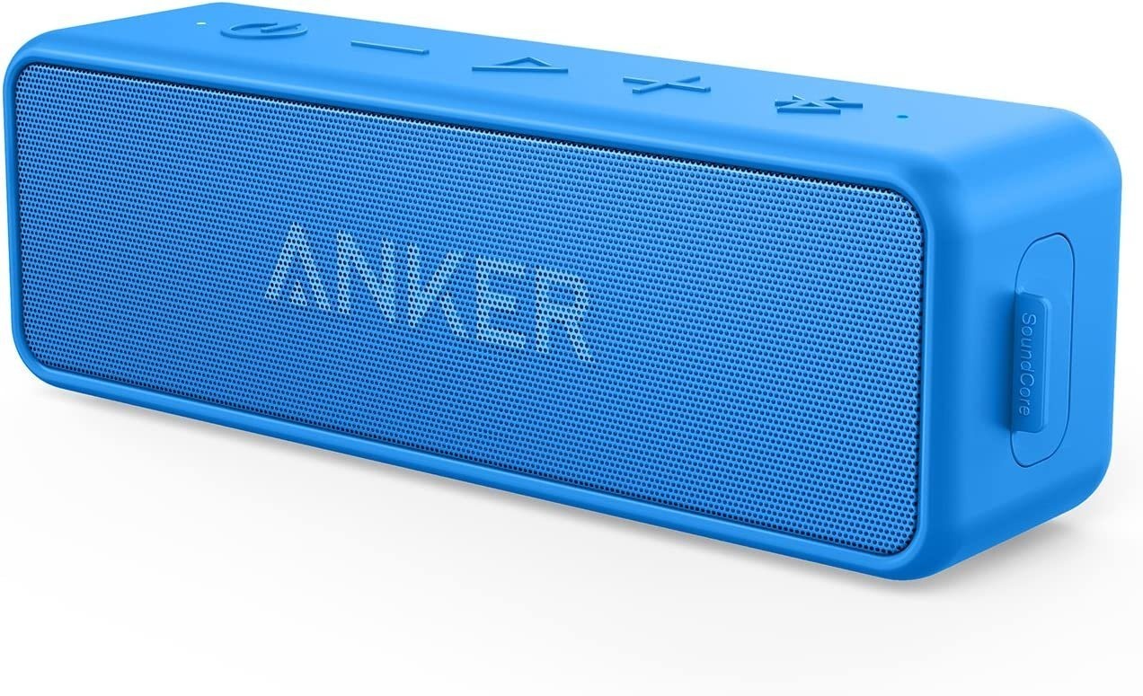 Anker SoundCore 2 Tragbarer wasserdichter Portable Lautsprecher (Bluetooth, 12 W, Bluetooth, Musik, Android, Apple, Smartphone, Iphone) blau
