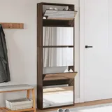 vidaXL Schuhschrank mit Spiegel 5 Fächer Braun Eiche 63x17x169,5 cm