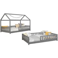 TICAA Hausbett Duo 100 x 200 cm Kiefer massiv weiß