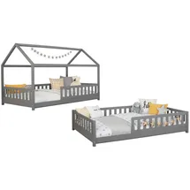 TICAA Hausbett Duo 100 x 200 cm Kiefer massiv weiß