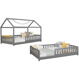 TICAA Hausbett Duo 100 x 200 cm Kiefer massiv weiß